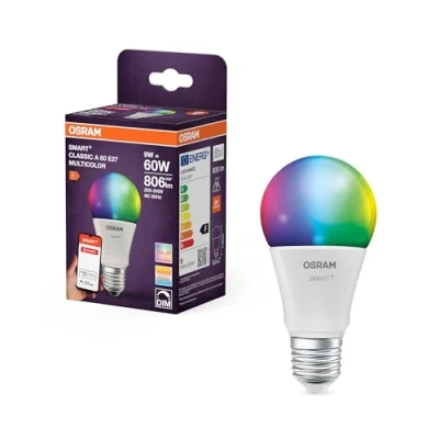 Afbeelding van OSRAM SMART LED lamp A60, lampvorm E27, 9W ZigBee 3.0, RGBW 16 miljoen kleuren, dimbaar, app bediening, Alexa