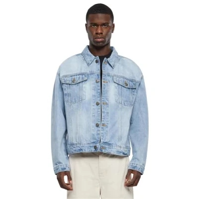 Afbeelding van Urban Classics Heavy Ounce BOXY Spijkerjas, Heren, Maat: Small, New light blue washed