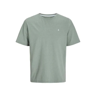 Afbeelding van JACK &amp; JONES Heren T shirt Basic Ronde Hals Shirt, Iceberg Green/Detail: melange, S