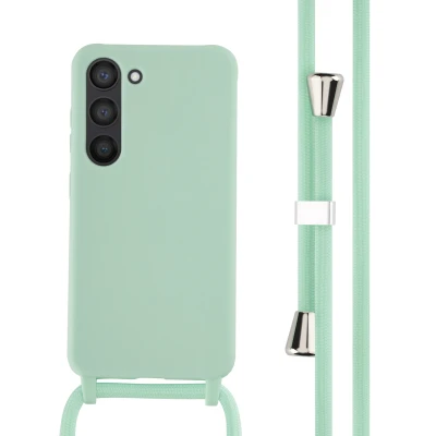 Afbeelding van Samsung Galaxy S23 Hoesje Siliconen en TPU (zacht) iMoshion Softcase/Koordhoesje/Backcover Mintgroen Telefoonhoesje