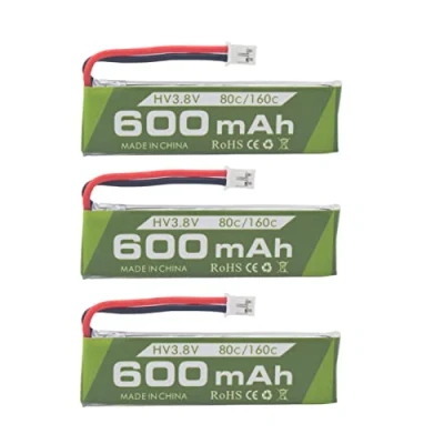 Afbeelding van 3pcs 1S 3.8V 80C 600mAh Li ion batterij met JST PH 2.0 stekker voor Cinewhoop Tinyhawk Micro FPV Racing RC drones vliegtuig