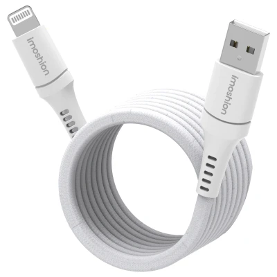 Afbeelding van iMoshion 1 m USB A naar Lightning (standaard) Kabel 12 W Nylon Wit