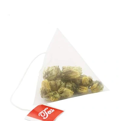 Afbeelding van 100PCS Piramide Theezakje Filter Nylon Enkele String Label Transparante Lege Thee Infuser Tas