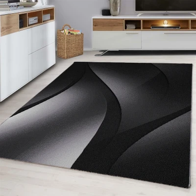 Afbeelding van Vloerkleed Laagpolig Tapijt Woonkamer Zwart / Grijs 240x340 cm Rechthoek Polypropyleen Tapijtenloods