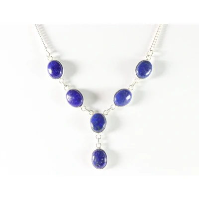 Afbeelding van Fijne zilveren ketting met lapis lazuli