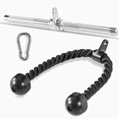Afbeelding van Yes4All 5SU6 Combo roterende rechte stang en triceps kabelbevestiging/triceps pull down touw kabelstang voor krachttraining, rood