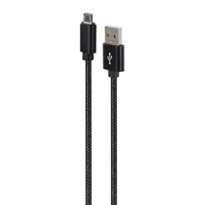 Afbeelding van Gembird CCDB mUSB2B AMBM 6 Katoenen gevlochten micro USB kabel met metalen connectoren, 1,8 m, zwart