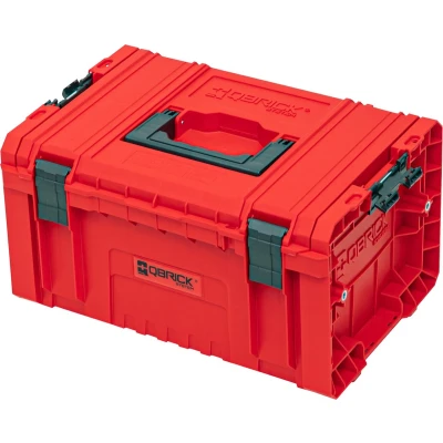 Afbeelding van Qbrick System PRO Toolbox 2.0 RED ULTRA HD Op maat gemaakte gereedschapskoffer 450 x 260 240 mm 19 l stapelbaar IP54 met 3 compartimenten en legbord