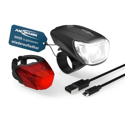 Afbeelding van Ansmann Fietslamp Combo LED AKKU