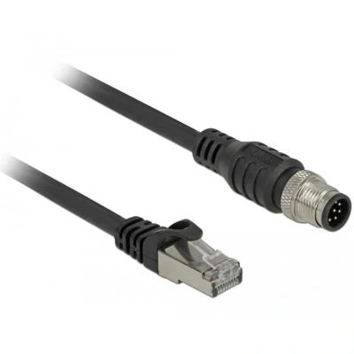 Afbeelding van Delock kabel RJ45 stekker naar M12 8 polig A gecodeerd Cat.5e