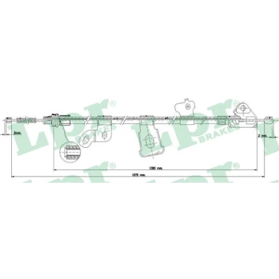 Afbeelding van LPR C0890B Handremkabel 1582, 1377mm Trommelrem TOYOTA: Yaris I Hatchback (P1) 1.0, 1.4 D 4D, 1.3 1999 2005