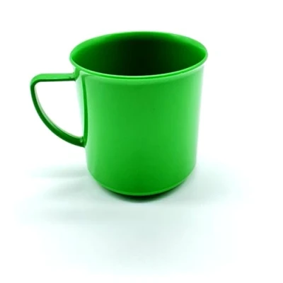 Afbeelding van Kimmel Mok met handvat theekopje koffiebeker herbruikbaar onbreekbaar klein 180 ml, kunststof, groen