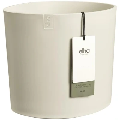 Afbeelding van Elho Eden 30 Bloempot voor Binnen &amp; Buiten 100% Gerecycled Plastic Ø 28.2 x H 27.9 cm Linnen Wit