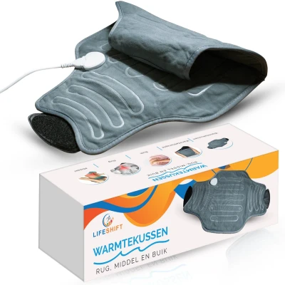 Afbeelding van Lifeshift Rug en Buik warmtekussen 55x37cm 6 Warmtestanden, Timer, Wasbaar