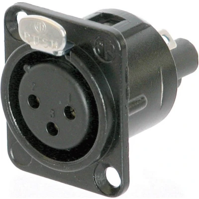 Afbeelding van Neutrik NC3FD S 1 B XLR connector Flensbus, contacten recht Aantal polen: 3 Zwart stuk(s)