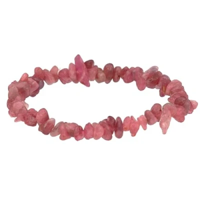 Afbeelding van Lebensquelle Plus Rode toermalijn (roebelliet) splinterarmband, hoogwaardige edelstenen armband, 19 centimeters, Steen