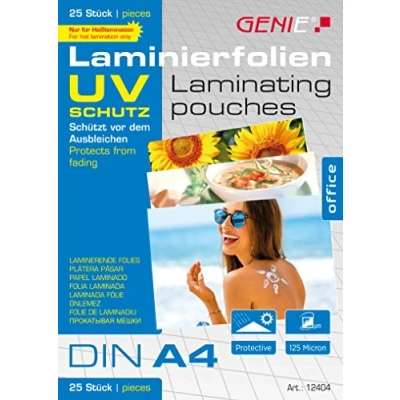 Afbeelding van Genie Lamineerhoezen A4 UV SAFE 125 mic. VE=25 stuks
