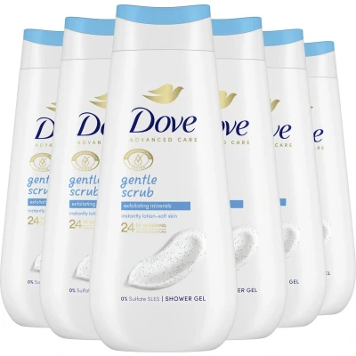 Afbeelding van Dove Advanced Care Verzorgende Douchegel Gentle Scrub 24 uur lang effectieve hydratatie 6 x 225 ml