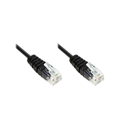 Afbeelding van Good Connections® ISDN aansluitkabel, 2x RJ11 stekker, 4 aderig, rond, zwart, 1,5 m