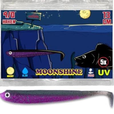Afbeelding van Paradox Fishing Moonshine snoekbaarsvissen 13 cm snoekbaarsaas rubberen vis snoekbaars aas vissen set