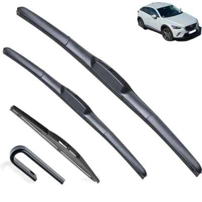 Afbeelding van set ruitenwisserbladen voor Mazda CX 3 CX3 20142023, Auto Ruitenwisser, Gecoat Natuurlijk Rubber