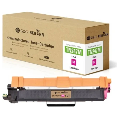 Afbeelding van G&amp;G Toner vervangt Brother TN 247M Compatibel Magenta 2300 bladzijden Reborn remanufactured 21186