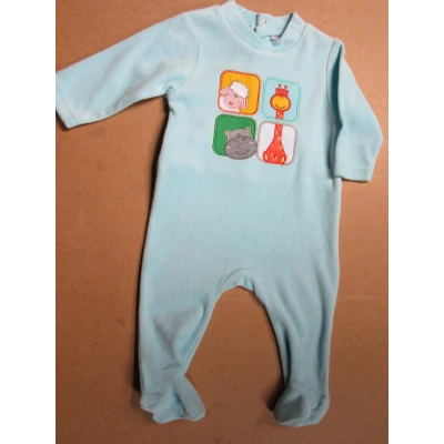Afbeelding van wiplala pyjama velour bleek blauw giraf , 9 maand 74