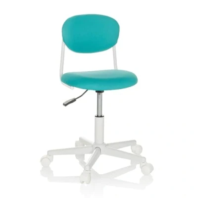 Afbeelding van hjh OFFICE Kinder bureaustoel KIDDY BASE I Stof Turkoois