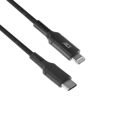 Afbeelding van ACT AC3095 USB 2.0 Laad en Datakabel C Male / Lightning MFI Gecertificeerd 1 meter