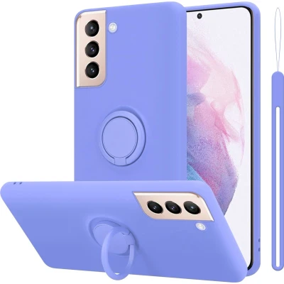 Afbeelding van Cadorabo Hoesje geschikt voor Samsung Galaxy S22 PLUS in LIQUID LICHT PAARS Beschermhoes van flexibel TPU silicone Case Cover met ring