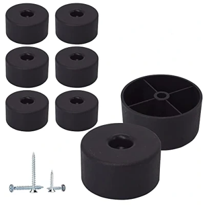 Afbeelding van SKIR&#039;CO (Pack van 8 stuks zwarte kunststof meubelpoten, hoogte 25 mm, rond Ø 50 mm inclusief schroeven (8)