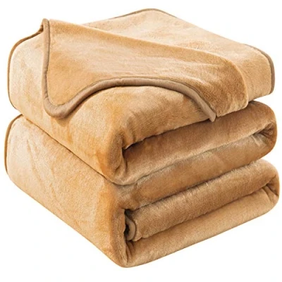 Afbeelding van Plaid Dikke Fleece Deken 150x200 cm Khaki Zacht en Warm Dubbele Beddeken Flanellen Sofa Throw Dubbelzijdig Omkeerbaar
