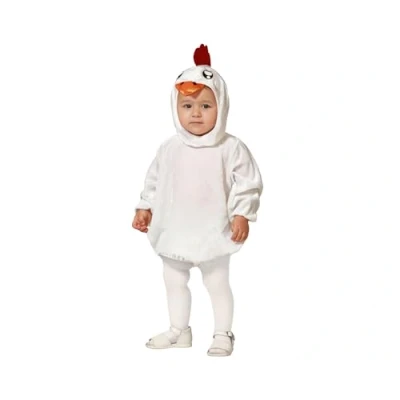 Afbeelding van Atosa Verkleed set voor peuters kippetje wit 2 delig carnaval dieren verkleedkleding 24 36 mnd