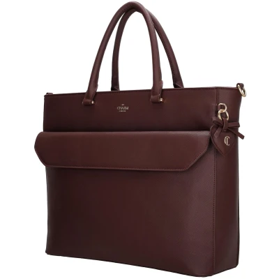 Afbeelding van Charm London Cambridge Laptoptas 15,6 inch Shopper Werktas A4 Laptopvak Bordeaux rood