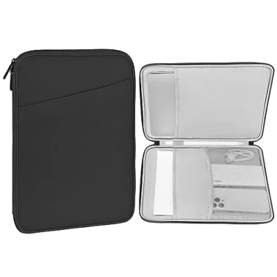 Afbeelding van MoKo Tas met hoes voor tablets van 12,9 inch, compatibel iPad Pro M2 2022/2021/2020/2018/Pro 2017, Surface Laptop Go 12,4&quot;, Galaxy Tab S8+ waterdichte draagtas zak, donkergrijs