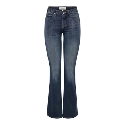 Afbeelding van Only Jeans Onlblush Icon Coin Mid Fl Dnm Cro30 15335982 Blue Black Denim Dames Maat W26 X L34