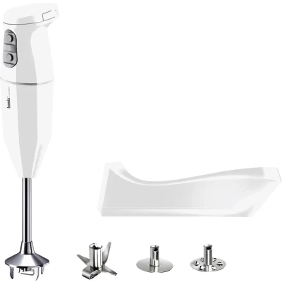 Afbeelding van Bamix draadloze staafmixer / keukenmachine 3 snelheden Cordless Plus Wit
