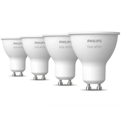 Afbeelding van Philips Hue White GU10 Uitbreidingspakket 4 Lampen Warm Wit Licht Werkt met Alexa en Google Home