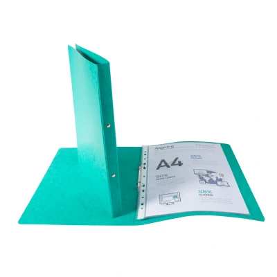 Afbeelding van Exacompta ringmap in glanskarton, ft A4, 2 ringen van 1,5 cm, groen