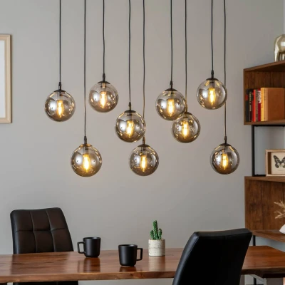 Afbeelding van NADUVI Collection Glazen hanglamp eetkamer Cosmo 9 lichts