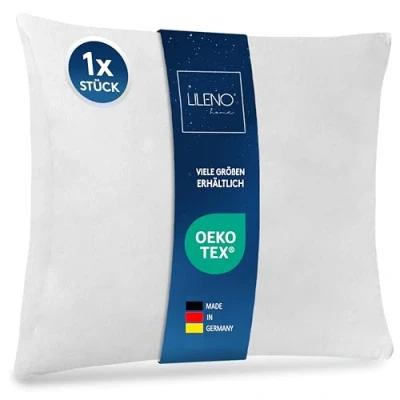 Afbeelding van LILENO HOME Set van 1 kussen vulling 80x80 cm Binnenkussen wasbaar op 40C geschikt voor mensen met allergieën Polyester bank, sofa, cocktail, en hoofdkussen