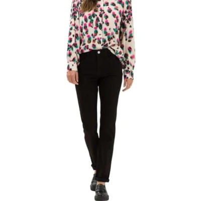 Afbeelding van BRAX dames Carola mid waist slim fit chino in lyocellblend de kleur Zwart, maat: 48