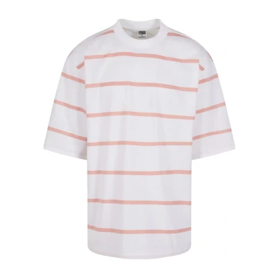 Afbeelding van Urban Classics gestreept T shirt white/lemonadepink