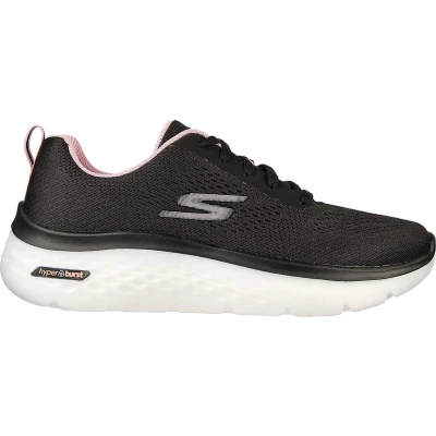 Afbeelding van Skechers Go Walk Hyper Burst Valar Sneaker voor dames, Zwart Textiel Roze Trim, 41 EU