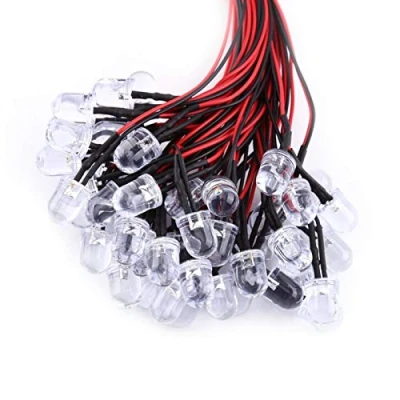 Afbeelding van 50 stks Pre Wired DC 9 12 V 3 5 10mm Water Clear LED Diodes Wit Rood Blauw Groen licht Verlichting Emitting Diodes(3 mm blauw)