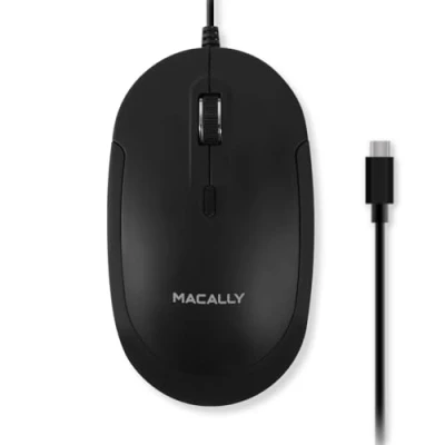 Afbeelding van Macally bedrade USB C muis voor Mac en pc Slank, stil betrouwbaar 4 DPI modus Type laptop, MacBook Pro/Air, iMac USBC