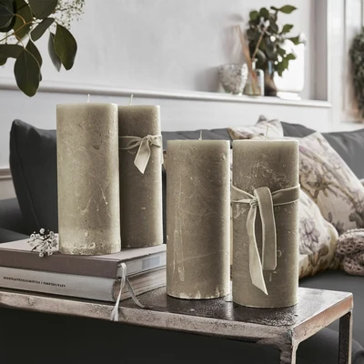 Afbeelding van LOBERON Kaars set van 4 Homel taupe