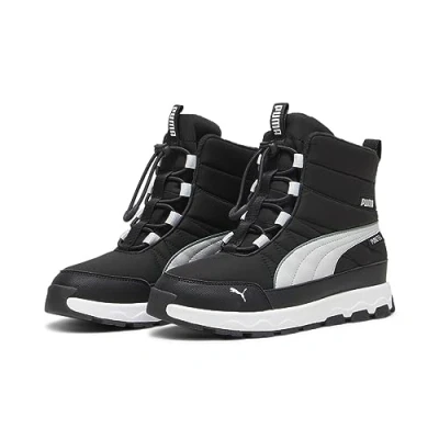 Afbeelding van puma Evolve Puretex JR Unisex Snowboots voor kinderen, Maat: 39, Black ash gray white Kunststof/ textiel