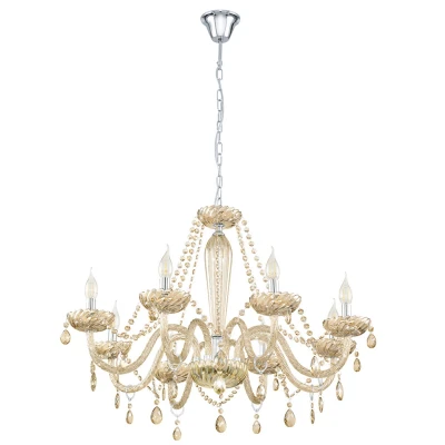Afbeelding van EGLO Basilano Hanglamp   E14   Ø 82 cm   Chroom/Cognac