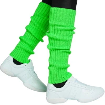 Afbeelding van Hatstar Sexy beenwarmers voor dames, neon kousen jaren 80 themafeest, kostuumaccessoires, carnaval, dansen, aerobics (neongroen)